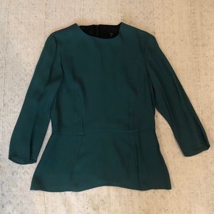 Tibi Green Peplum Top 💚